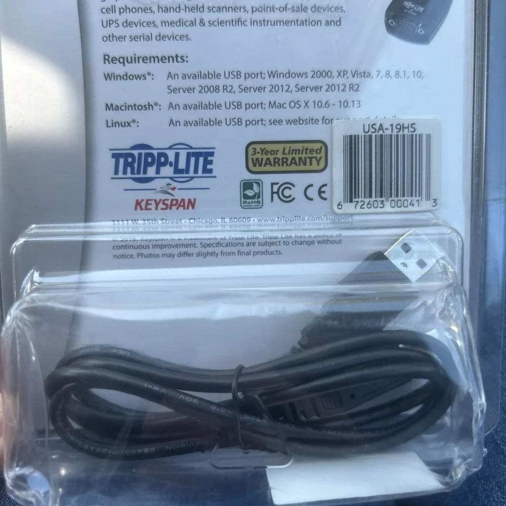 Tripp Lite Keyspan High-Speed USB to Serial Adapter, PC & Mac (USA-19HS)